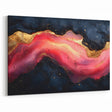 Fiery Passion Fluid Acrylic Art – Red, Black & Gold Wall Decor