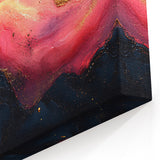 Fiery Passion Fluid Acrylic Art – Red, Black & Gold Wall Decor