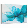 Teal & Gold Fluid Abstract Wall Art – Modern Acrylic Canvas Print