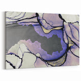 Contemporary Fluid Art Piece – Lilac & Gold Ink Style Canvas