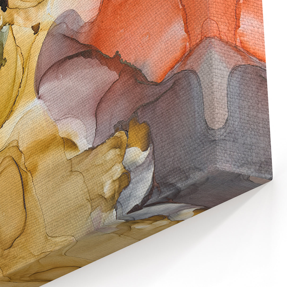 Warm Tones Abstract Fluid Canvas Art - Contemporary Fluid Artwork