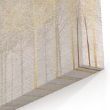Minimalist Mountain Wall Art – Textured Golden Forest in Haze
