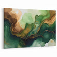 Green and Brown Fluid Abstract Wall Art - Fluid Art Paintings for Walls