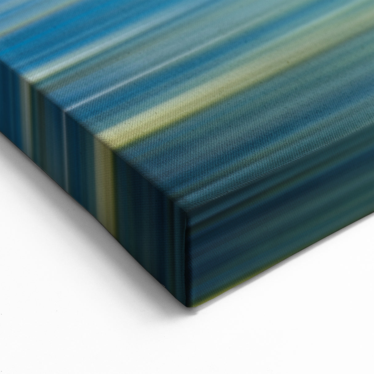 Minimalist Landscape Wall Art – Teal Boat on Blurred Water Motion
