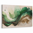 Fluid Acrylic Wall Decor – Green & Earth-Toned Abstract Canvas Art