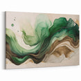 Fluid Acrylic Wall Decor – Green & Earth-Toned Abstract Canvas Art