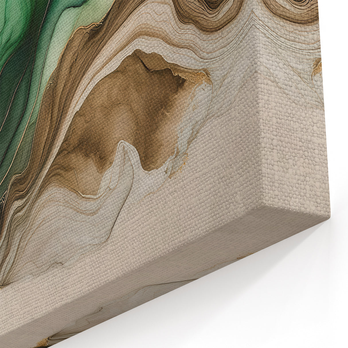 Fluid Acrylic Wall Decor – Green & Earth-Toned Abstract Canvas Art