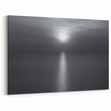 Modern Minimalist Landscape Prints – Monochrome Ocean Horizon