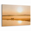 Minimalist Mountain Wall Art – Sunrise Over Misty Golden Valley