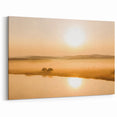 Minimalist Mountain Wall Art – Sunrise Over Misty Golden Valley