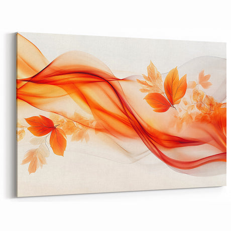 Flowing Autumn Leaves – Fluid Abstract Wall Art in Orange Tones