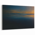 Minimalist Coastal Landscape Art – Dark Ocean Glow at Sunset