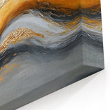 Golden Currents – Modern Fluid Art Prints in Gold and Gray Tones