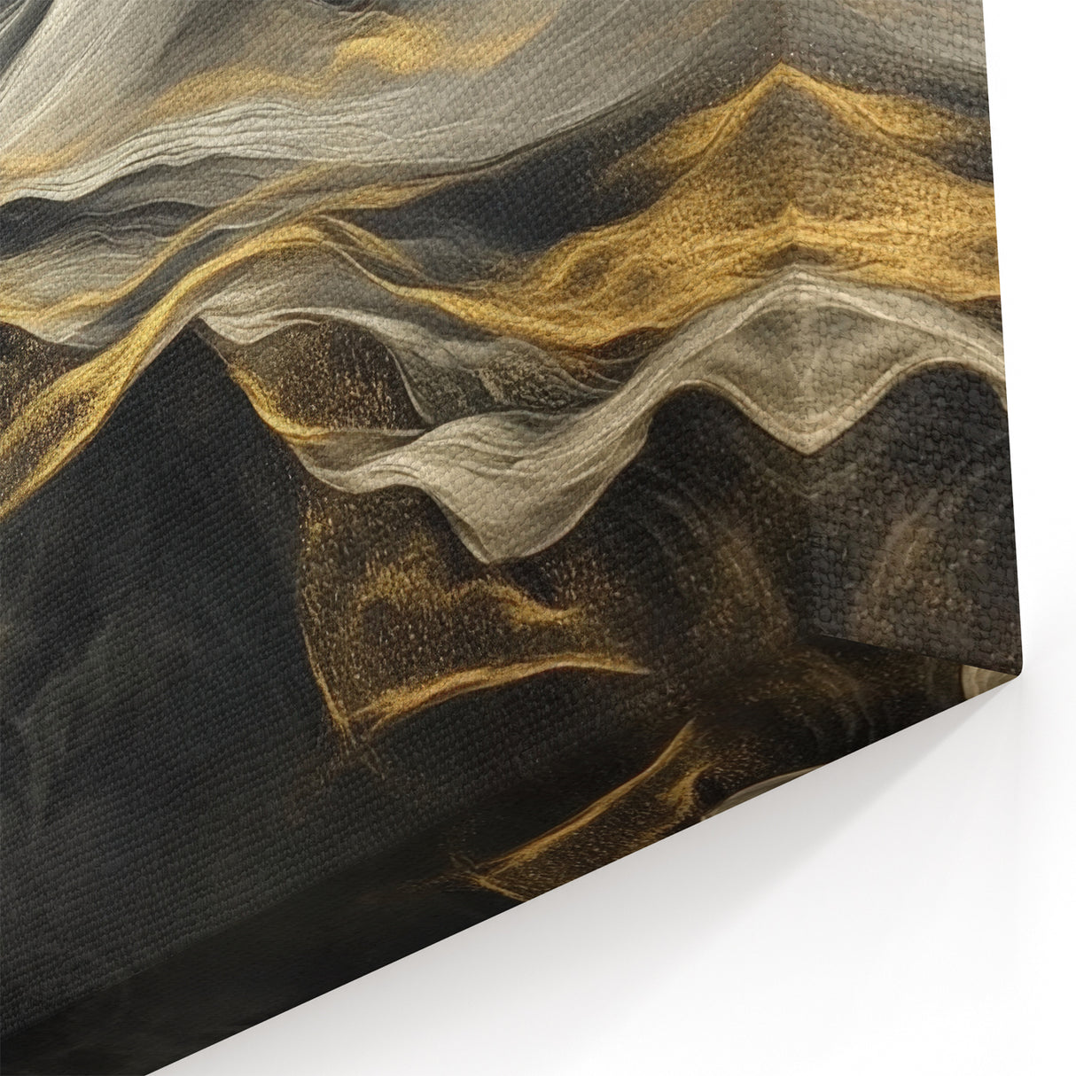 Mystic Drift – Fluid Acrylic Wall Decor in Black, Gold, and White