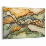Layered Earth – Abstract Fluid Canvas Art in Olive and Brown Tones