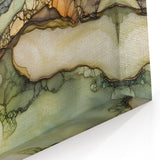 Layered Earth – Abstract Fluid Canvas Art in Olive and Brown Tones