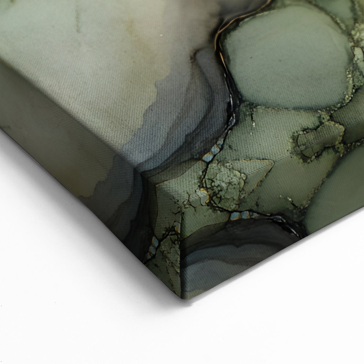 Layered Earth – Abstract Fluid Canvas Art in Olive and Brown Tones