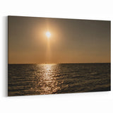 Modern Minimalist Landscape Prints – Golden Sun Over Ocean Horizon
