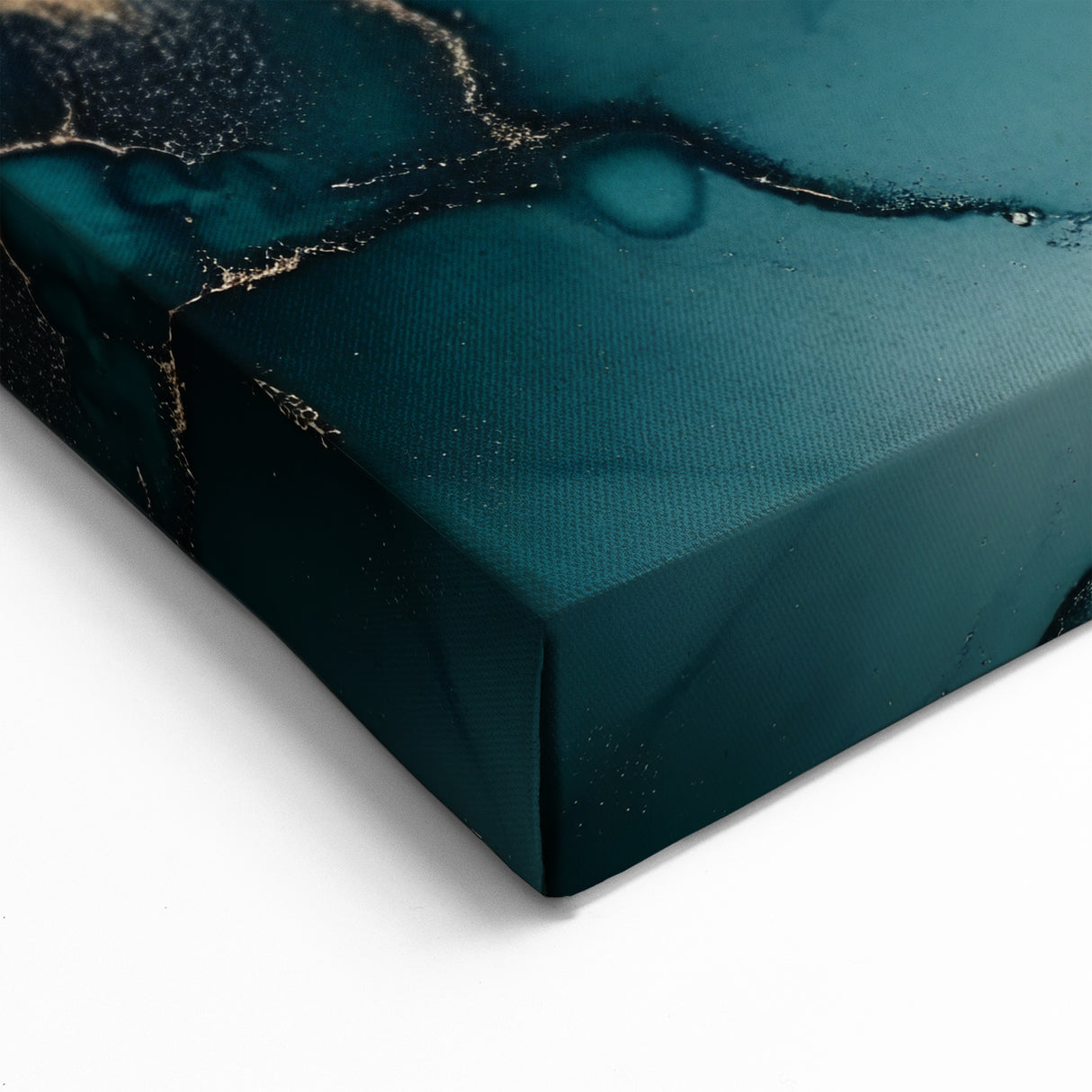 Ocean Veins – Fluid Art Paintings for Walls in Teal and Gold