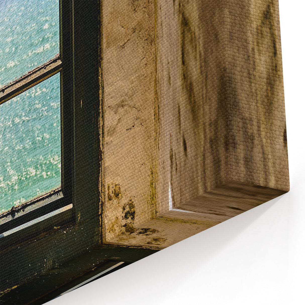 Minimalist Mountain Wall Art – Coastal View Through Arched Window