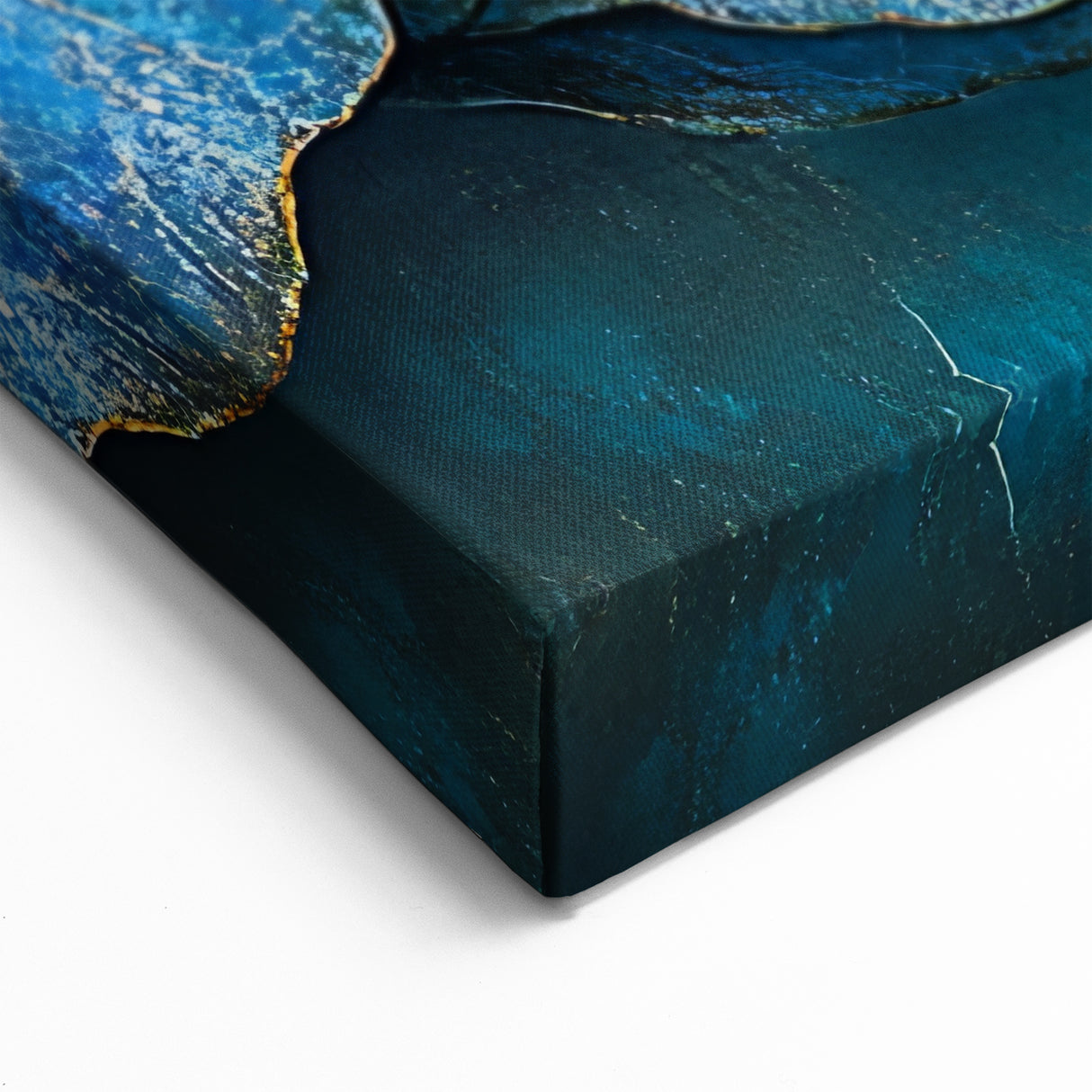 Teal Blossom Flow – Fluid Abstract Wall Art in Rich Blue Tones