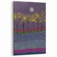 Abstract Minimalist Landscape Paintings – Forest Glow by Moonlight