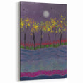 Abstract Minimalist Landscape Paintings – Forest Glow by Moonlight
