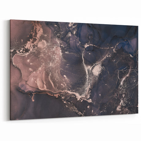 Metallic Midnight Flow – Fluid Abstract Wall Art on Canvas
