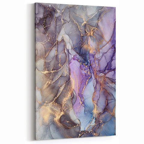 Fluid Acrylic Wall Decor - Violet Abstract Fluid Canvas Art Prints