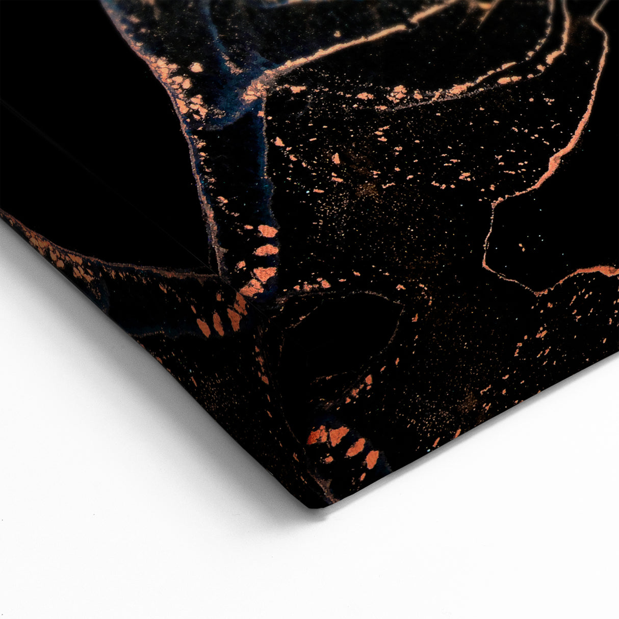 Fluid Abstract Wall Art - Modern Blue & Gold Acrylic Canvas Decor