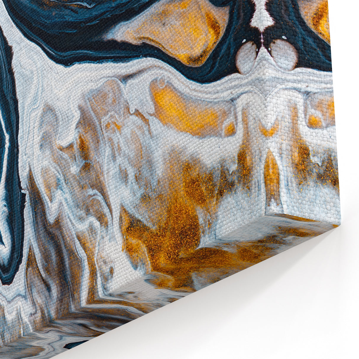 Fluid Abstract Wall Art - Modern Fluid Art Prints in Gold and Black