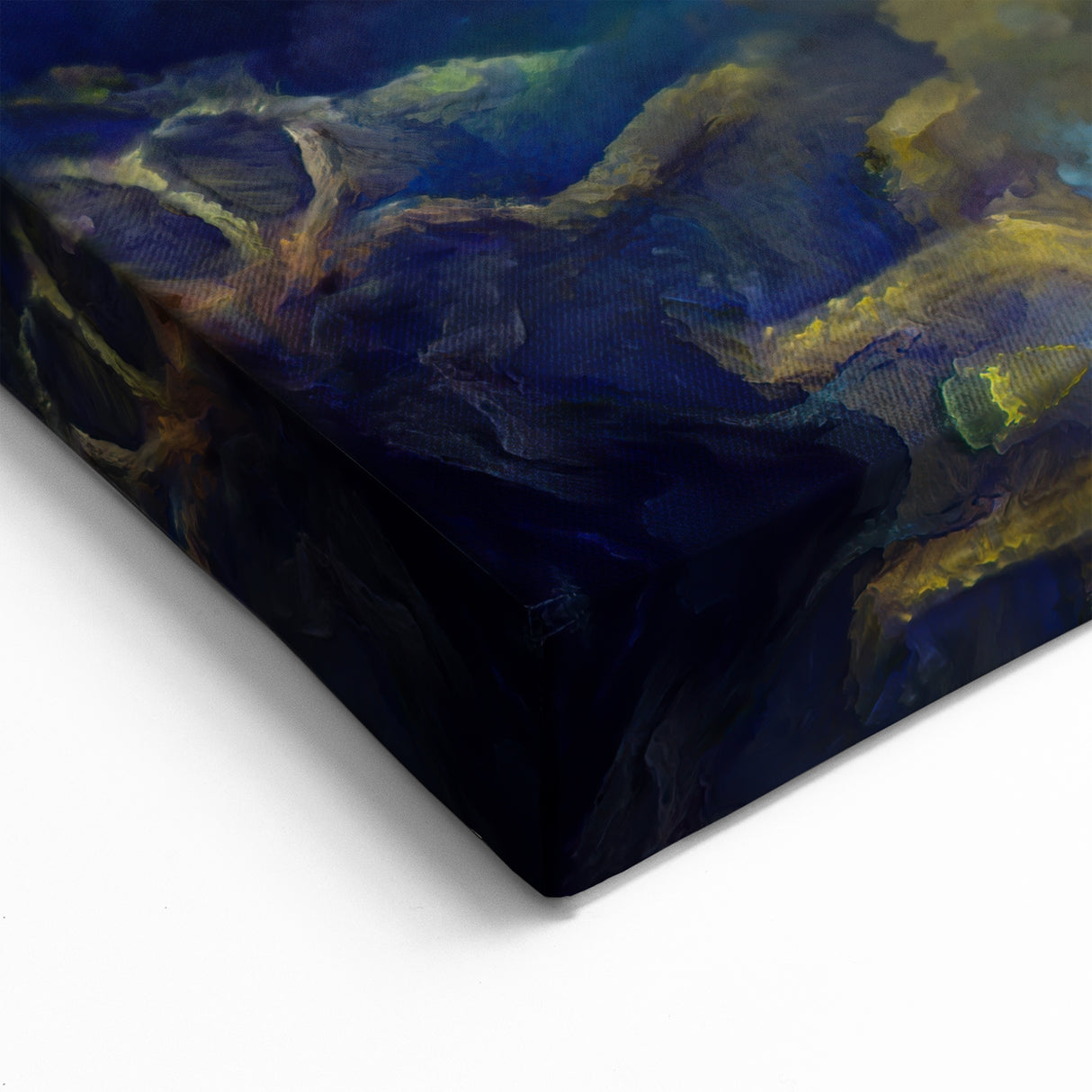 Modern Fluid Art Prints - Fluid Abstract Wall Art in Blue and Yellow