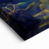 Modern Fluid Art Prints - Fluid Abstract Wall Art in Blue and Yellow