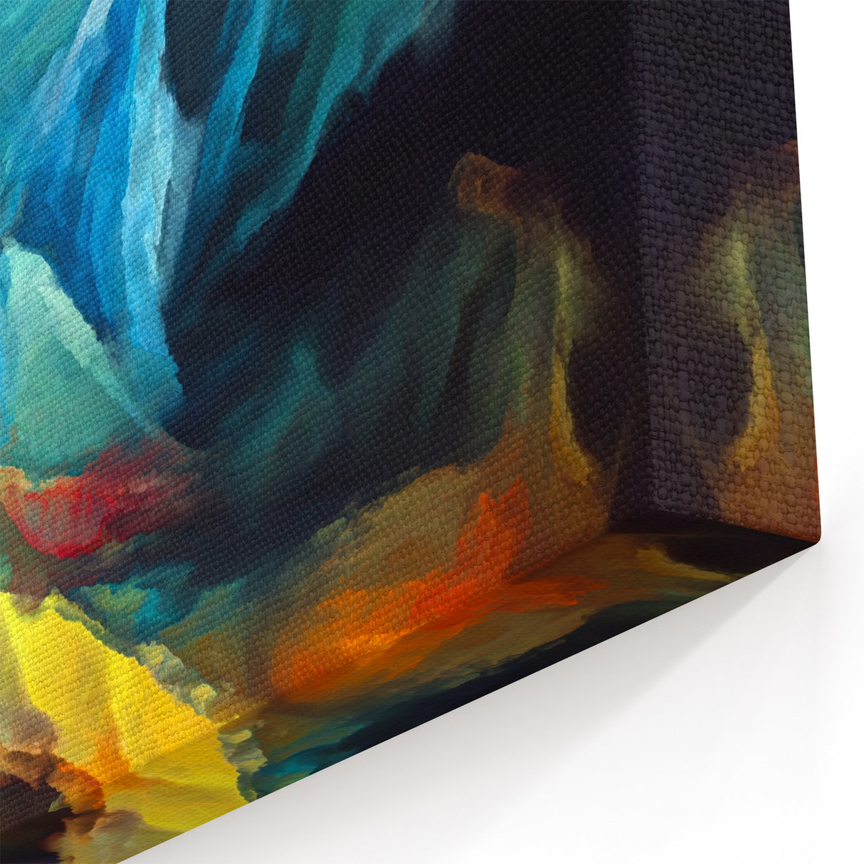 Fluid Abstract Wall Art - Contemporary Fluid Art Pieces in Teal Blue