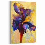 Abstract Fluid Canvas Art - Modern Fluid Art Prints in Purple & Yellow