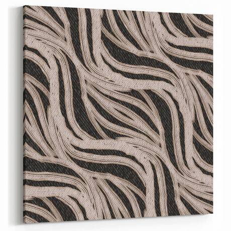 Earthen Harmony Abstracts - Flowing Line Art in Beige and Black