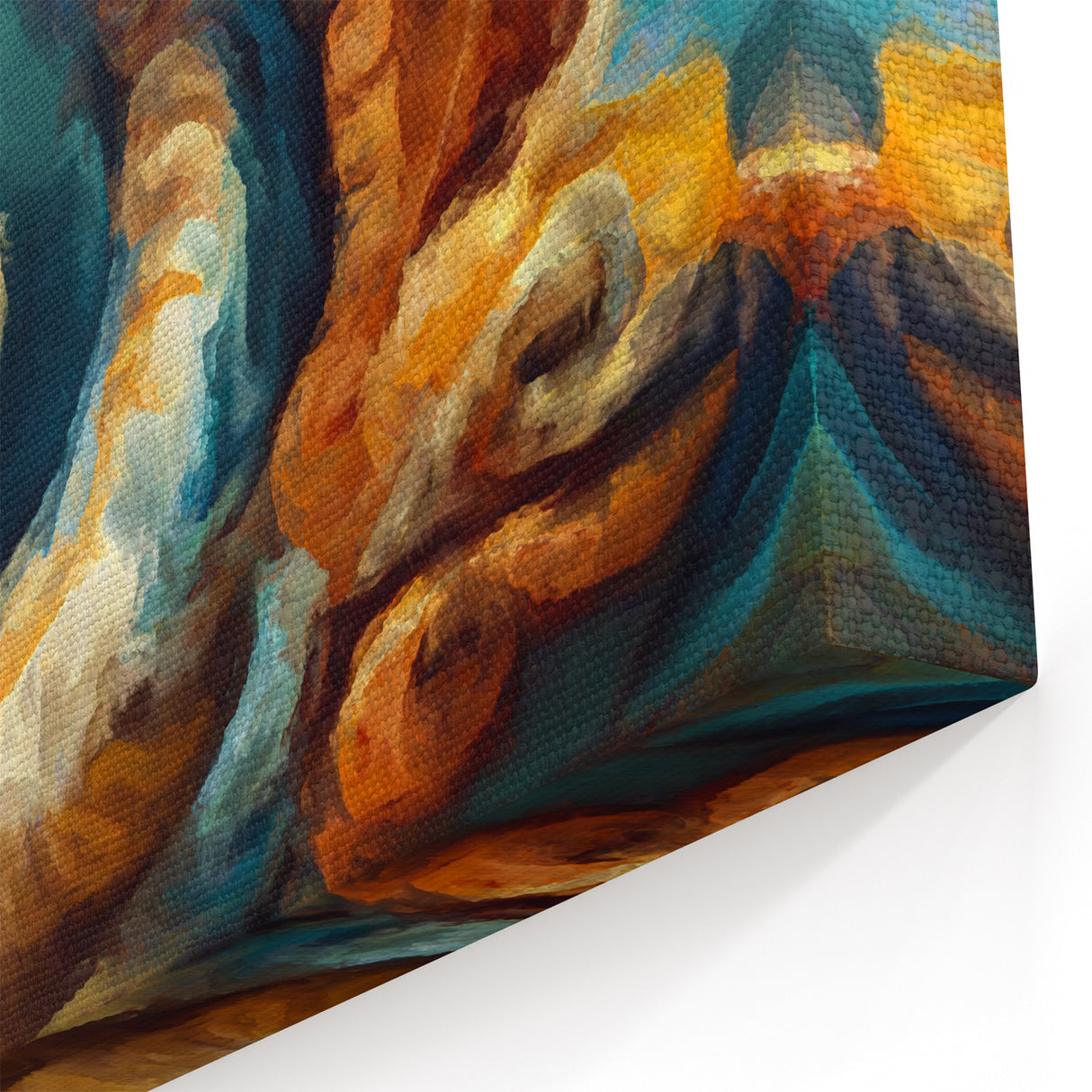Modern Fluid Art Prints in Blue and Orange - Fluid Abstract Wall Art