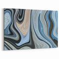 Abstract Fluid Canvas Art in Gray Blue - Contemporary Fluid Art Pieces
