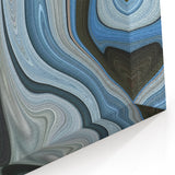 Abstract Fluid Canvas Art in Gray Blue - Contemporary Fluid Art Pieces