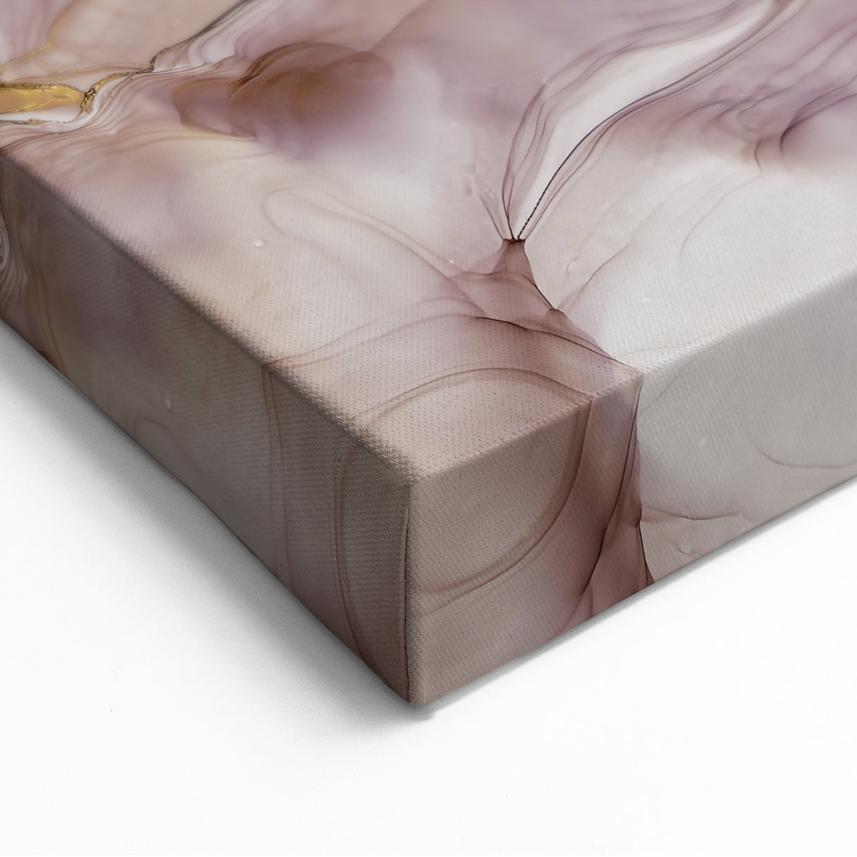 Fluid Acrylic Wall Decor in Beige and Plum - Abstract Fluid Canvas Art
