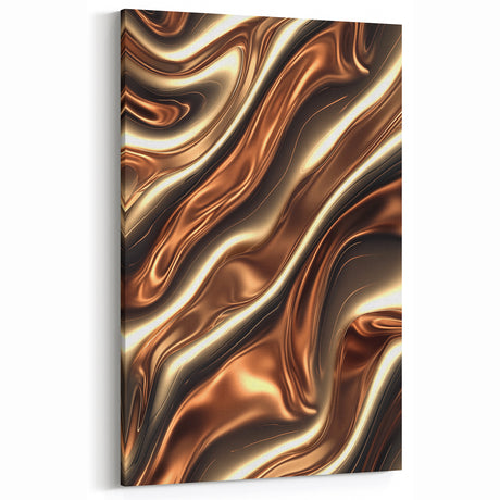 Fluid Art Paintings for Walls in Bronze Waves - Fluid Abstract Art Collection