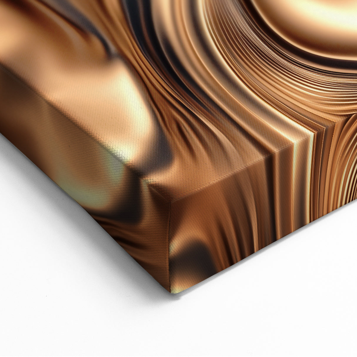 Abstract Fluid Canvas Art in Bronze Glow - Modern Fluid Art Prints