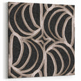 Earthen Harmony Abstracts - Curved Line Art in Black and Beige