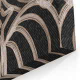 Earthen Harmony Abstracts - Curved Line Art in Black and Beige
