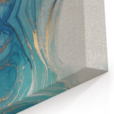 Fluid Acrylic Wall Decor – Oceanic Teal Modern Fluid Art Prints