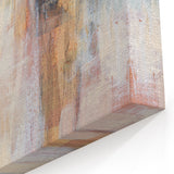 Earthen Harmony Abstracts - Soft Peach and Blue Abstract Art