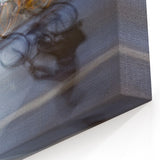Urban skyline canvas prints – Motion blur cyclist street art