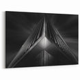 Urban architectural wall art – Geometric black and white building
