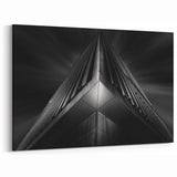 Urban architectural wall art – Geometric black and white building