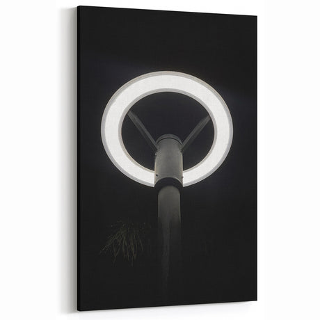 Modern Urban Landscape Art – Minimalist Circular Streetlamp